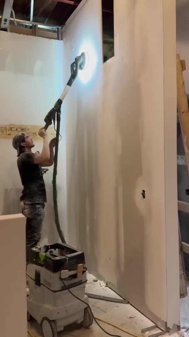 Drywall installation in a commercial interior