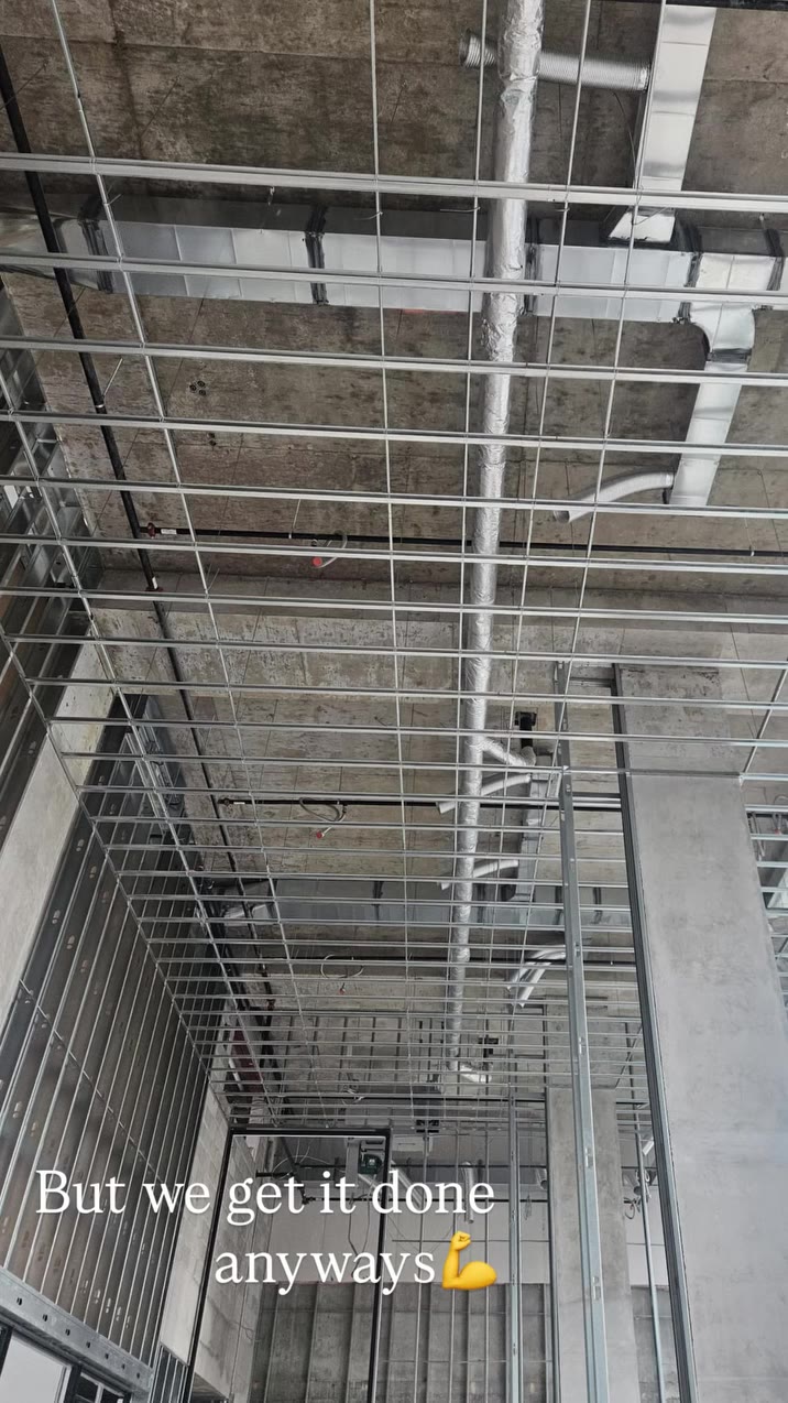 Metal ceiling grid and framing