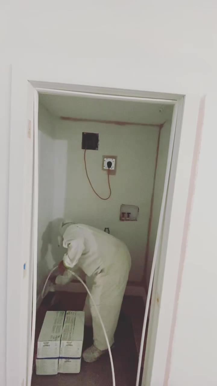 Mechanical and plumbing room during renovation